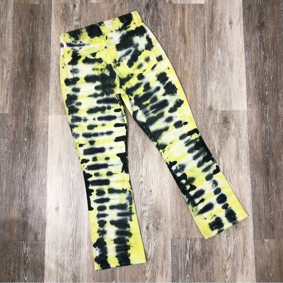 Hudson Holly High Rise Cropped Bootcut Jeans in Electric Citron 24 NWT - Picture 4 of 9